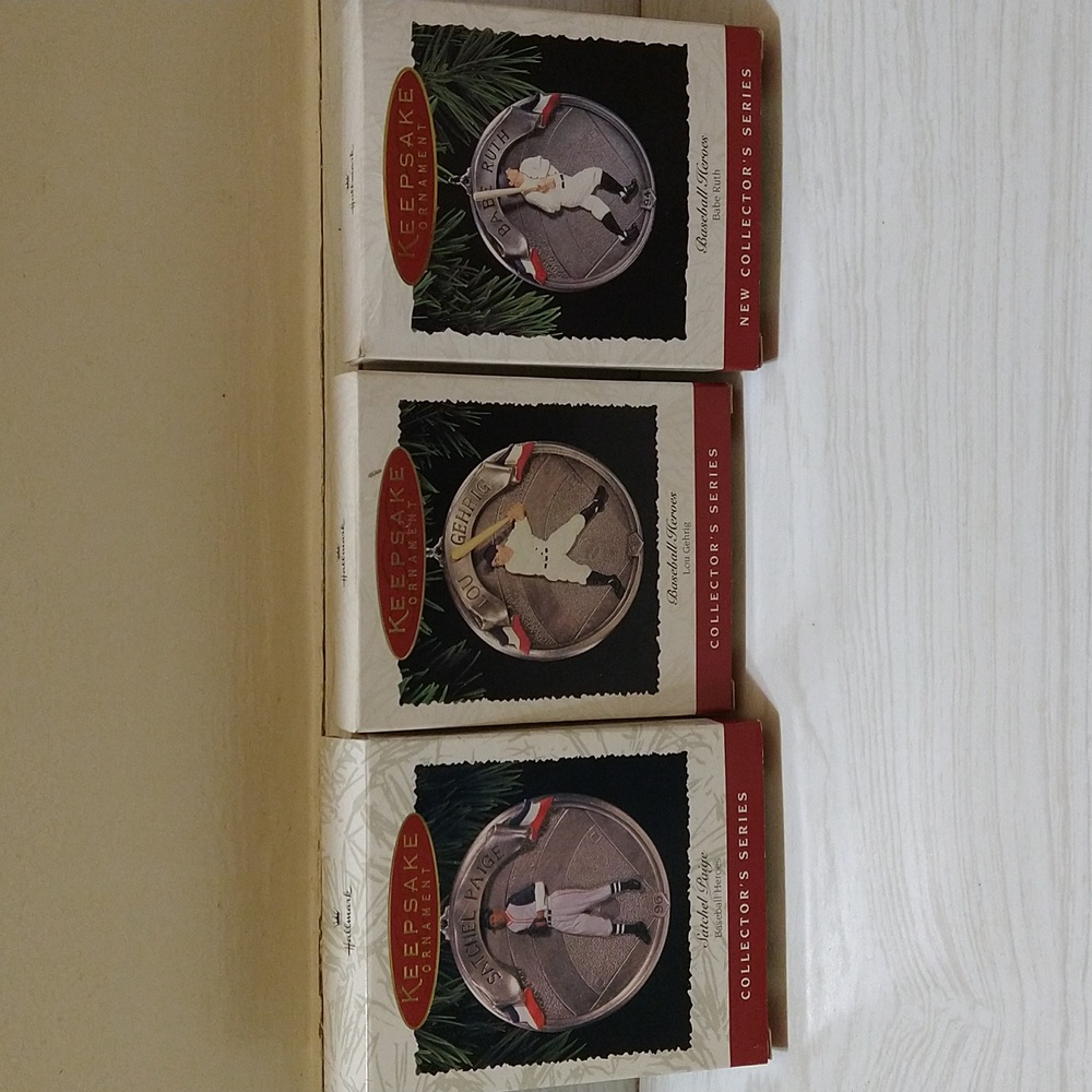 Vintage Lot of 3 Collector's Series Satchel Paige, Babe Ruth & Lou Gehrig